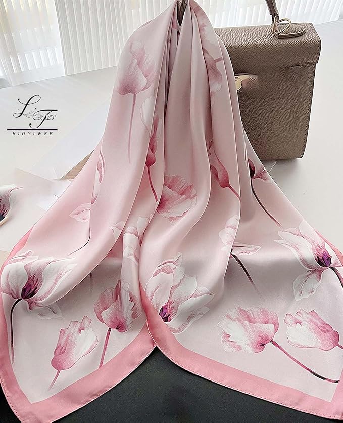 Hioyiwse Satin Bandanas Head Scarf For Women Hair Scarves Accessories Lightweight Fashion Wrap Neck Silk Sleeping Headscarf