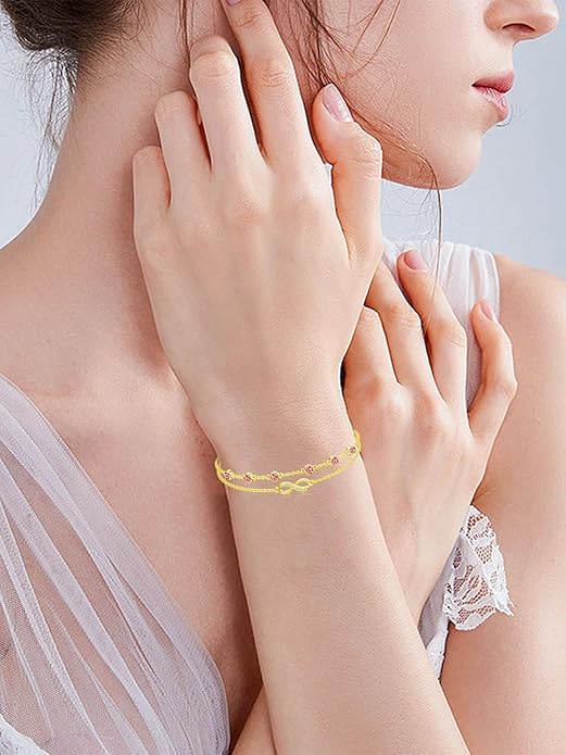 Dorunmo Anklet Bracelets For Women 925 Sterling Silver Birthstone/Infinity/Butterfly/Evil Eye/Turtle/Pineapple/Starfish/Heart Anklets Bracelets Jewelry Gifts for Women