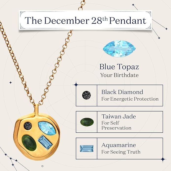Birthdate 14k Gold Necklace for Women - 16-20in Adjustable 14 Karat Gold Chain with Lobster Clasp - Cadenas de Oro 14k Puro Para Mujer, Ladies Jewelry Birthstone