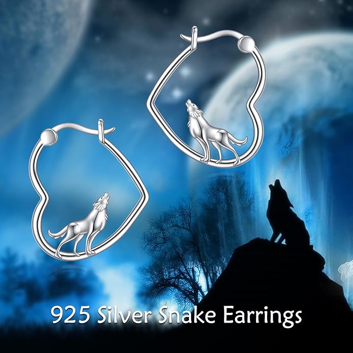 YFN Animal Earrings Sterling Silver Animal Heart Hoop Dangle Earrings Cute Jewelry Gifts for Women