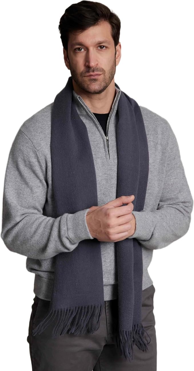 Alashan Cashmere Ultra-Fine Merino Wool and Cashmere Blend Woven Scarf -Luxe fabric-Lightweight- 72" x 12"