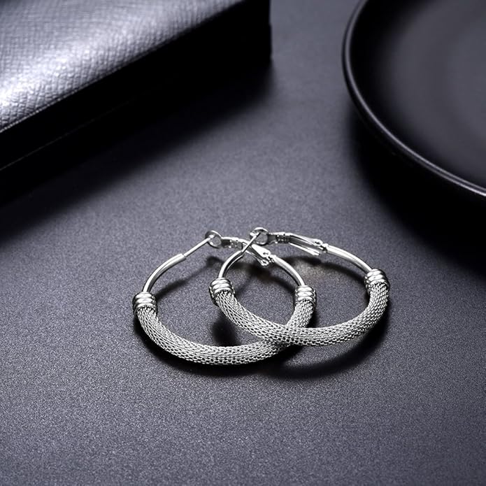 PROSTEEL 30/40/60/80/100mm Chunky Hoop Earrings For Women Gold Plated/Black Stainless Steel Hoops Earrings Statement Jewelry