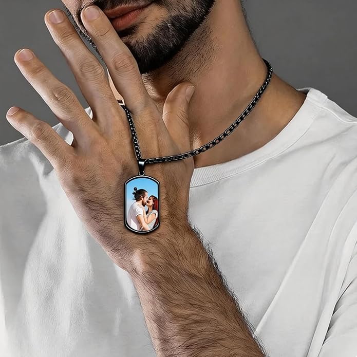 CLYLIFE Picture Necklace Personalized Photo,Custom Disc/Heart Pendant for Men Women Dad Mom Customized Necklace with Chain Photos Memorial Gifts for Mother's Day, Birthday, Anniversary