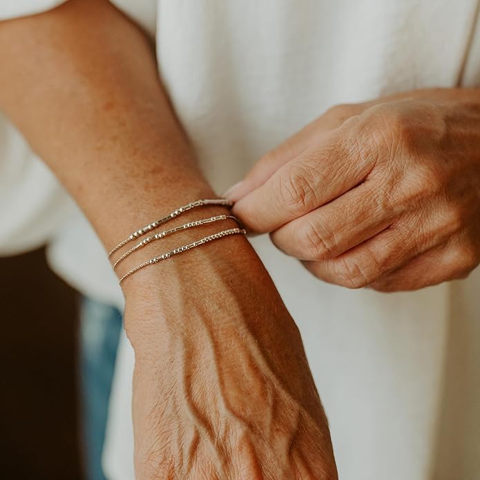 Monily Inspirational Gifts for Women Morse Code Bracelets for Women Funny Bracelet for Friend Funny Gift for Women Sterling Silver Bracelet for Women