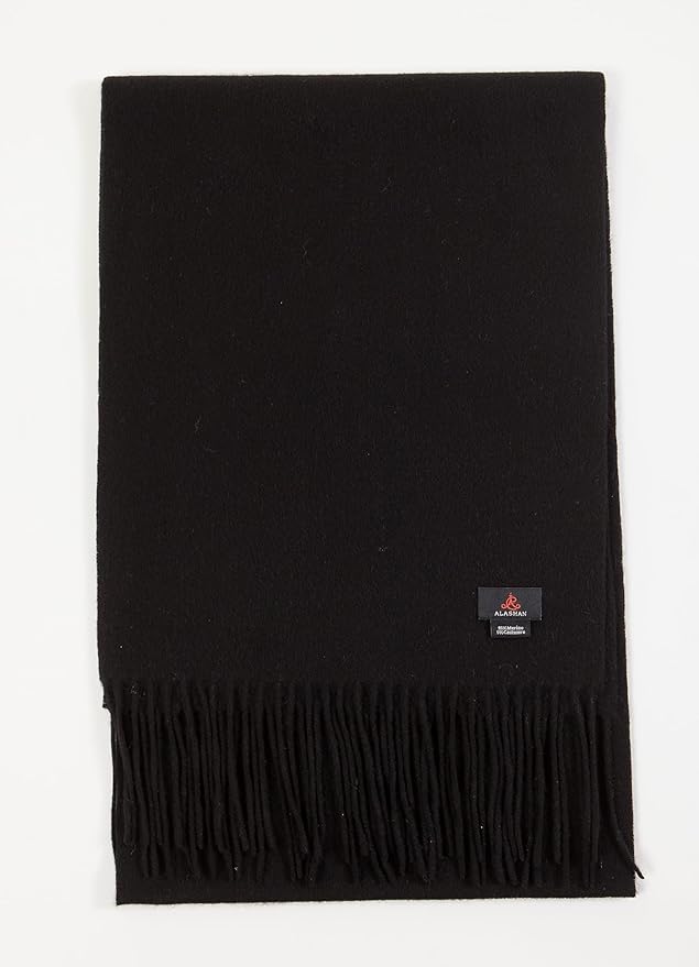 Alashan Cashmere Ultra-Fine Merino Wool and Cashmere Blend Woven Scarf -Luxe fabric-Lightweight- 72" x 12"