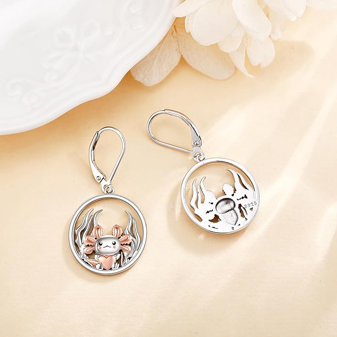 Animal Earrings 925 Sterling Silver Dangle Earrings Leverback Earrings Animal Jewelry for Women