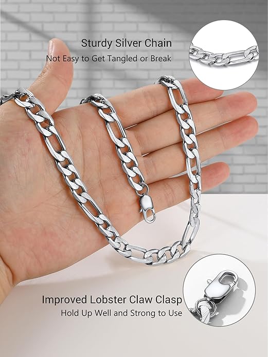 PROSTEEL 316L Stainless Steel Figaro Cuban Chain Necklace for Men, Black/18K Real Gold Plated, 4/5/6/7.5/9/10/13mm, 14inch-30inch, Come with Box