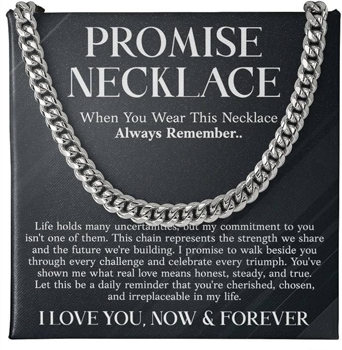 VIRAGIL To My Man Necklace Chain for Men, Silver Stainless Steel Chain Jewelry, Romantic Gift from Partner for Birthday Valentine or Everyday Wear with Meaning