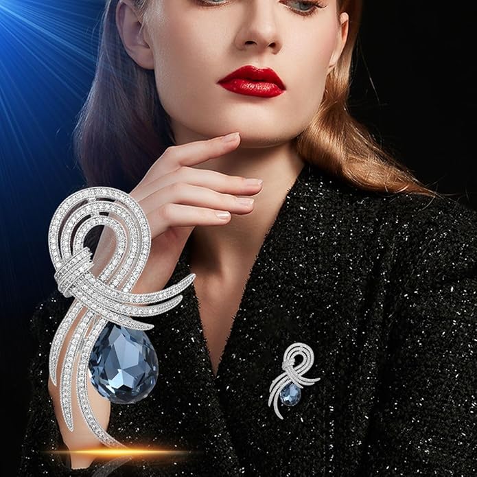 Rhinestone Brooch for Women Rhinestone Brooches Pins Crystal Lapel Pin Jewelry Christmas Valentine's Day Gift for Wife Girlfriend