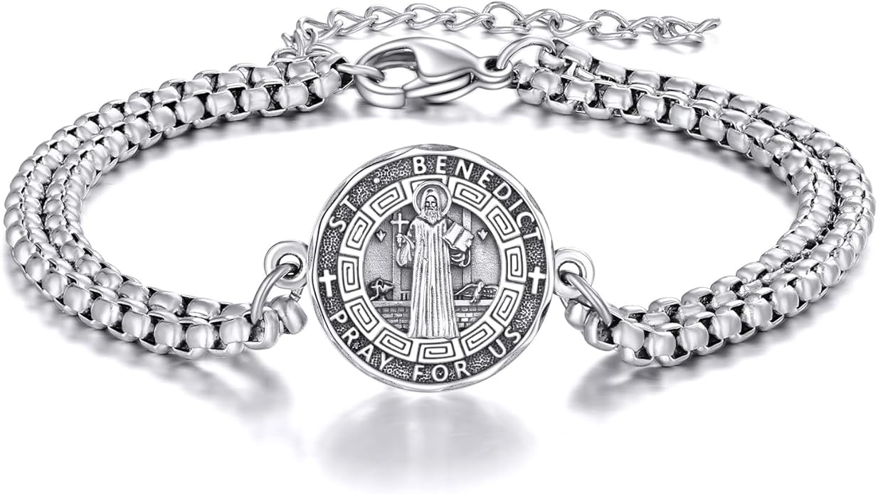 YFN Patron Saint Bracelet Sterling Silver Religious Protector Bracelet Jewelry Gift for Women Men