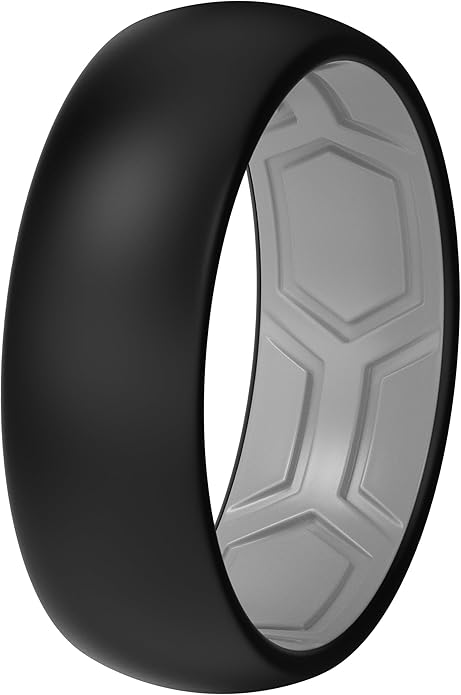 ThunderFit Silicone Rings for Him and Her, Rubber Wedding Engagement Bands Unisex, 1.8mm Thick in 4mm & 8mm Widths