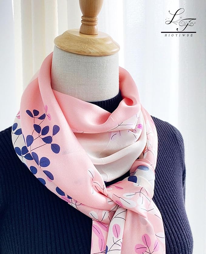 Hioyiwse Head Scarf Hair Neck Scarves For Women Purse Bag Scarfs For Handbags Silky Long Thin Satin Headscarf Fashion