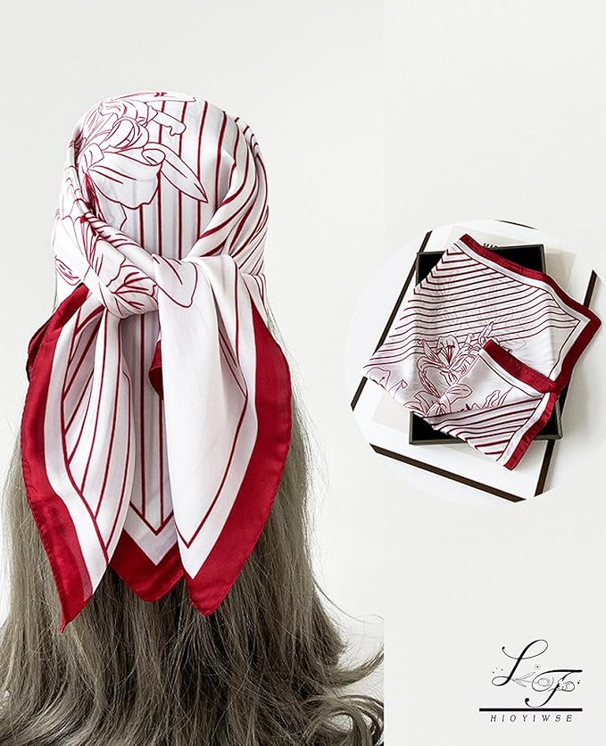 Hioyiwse Satin Bandanas Head Scarf For Women Hair Scarves Accessories Lightweight Fashion Wrap Neck Silk Sleeping Headscarf
