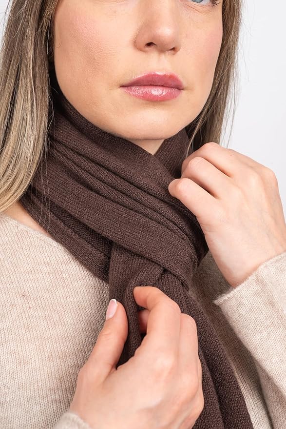 Dalle Piane Cashmere - 100% Cashmere Classic Scarf - Made in Italy - Neck Warmer (12" x 63") - Luxury Gift