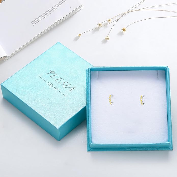 Small Hoop Earrings for Women 925 Sterling Silver Huggie Hoop Opal Earrings Hypoallergenic Earring Jewelry Gifts