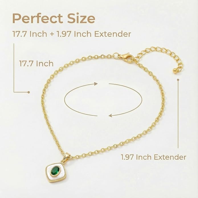 Lume Pick Mother of Pearl & Tiger Eye Copper Gold Plated Necklace,Birthday Gifts for Women, Fashion Jewelry, Minimalist Retro Bohemian Cute Styles