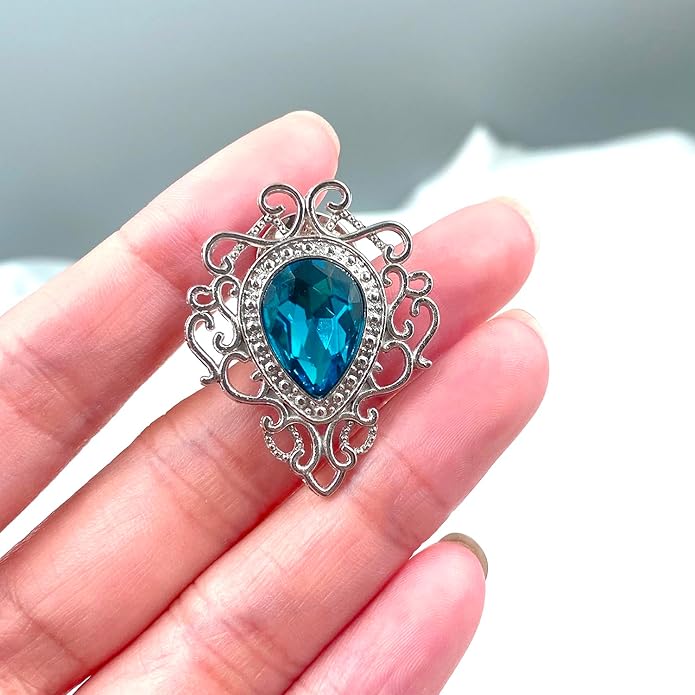 Vintage Silver Color Men's Brooches for Women Lovely Water Drop Badge Flame Crystal Brooch Lapel Pins Fashion Jewelry