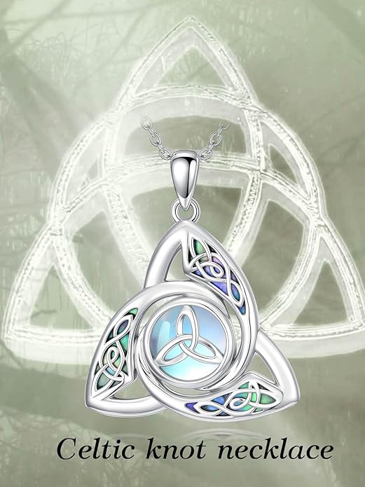 WINNICACA Christmas Gifts for Women Witches Knot Celtic Knot Necklace Sterling Silver Celtic Jewelry Protection Necklaces Irish Jewelry Birthday Gifts for Women Mom Wife Her