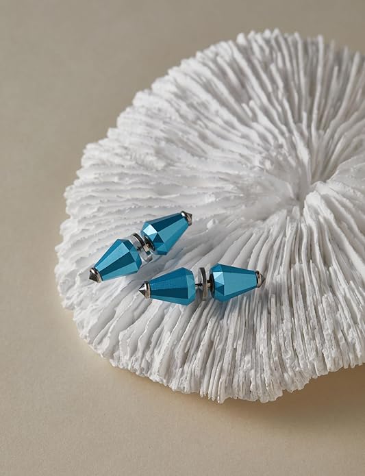 Keermei 3 Pairs Trendy Colorful Jewelry Set for Women or Men, Versatile Wear As Stud Earrings or Brooch Pin, Lightweight Aluminum Alloy Inlay With Gemstones, Hypoallergenic Titanium Studs