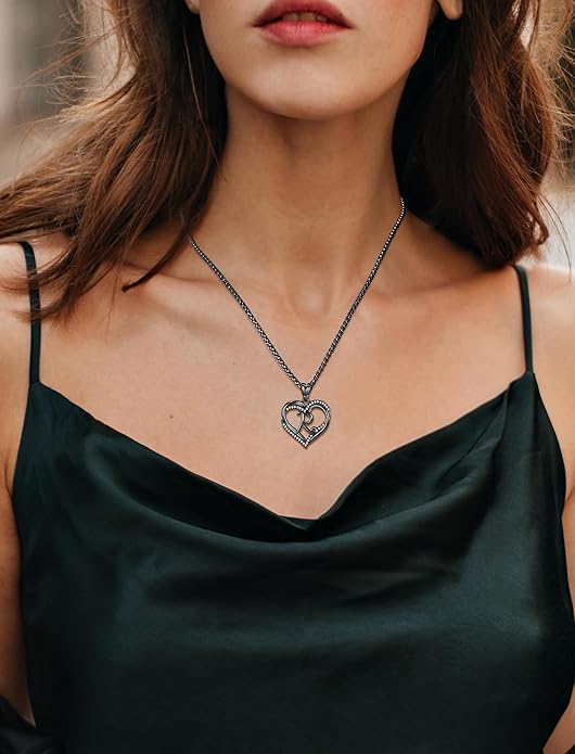 INFUSEU Unique Initial Necklaces for Women Girls Small Heart Letter Jewelry, Meaningful Personalized Gifts