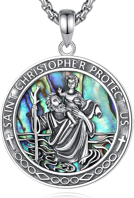 Vito 925 Sterling Silver Saint Necklaces for Women Men, St Michael/Crucifix/Caravaca/St Jude/Virgin Mary Pendant Patron Saint Amulet Medal Religion Jewelry Gift