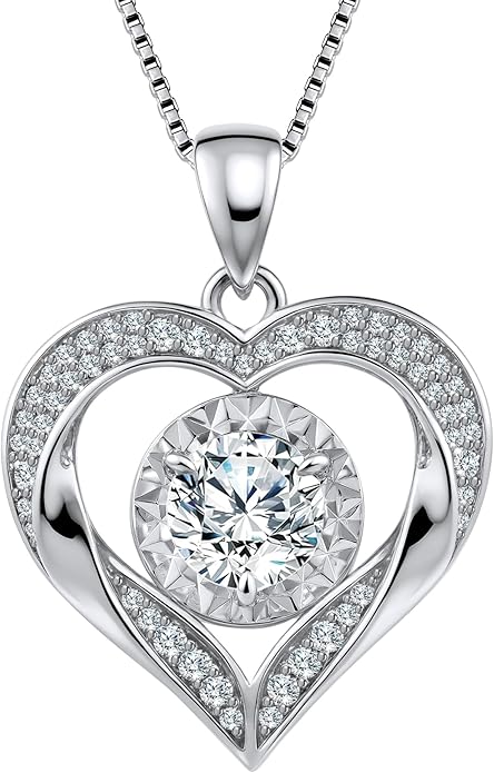 Moissanite Necklace for Women 14k Gold Heart Necklaces Moissanite Pendant for Woman 1 Carat - Luxury Love Jewelry Gift for Anniversary, Birthday and Christmas - Jewelry for Wife from Husband