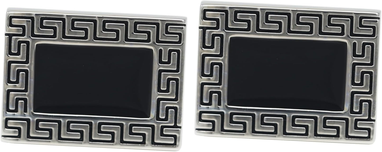 MENDEPOT Men Formal Wear Dress Shirt Cufflinks And Studs Set With Box Wedding Groom Groomsmen Gift