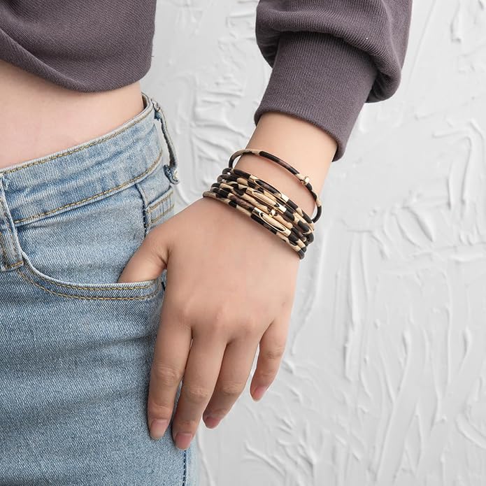 Rantanto Braid Leather Wrap Bracelet Trendy Stackable Crystal Cuff Boho Gold Heart Bracelet Jewelry Gift For Women