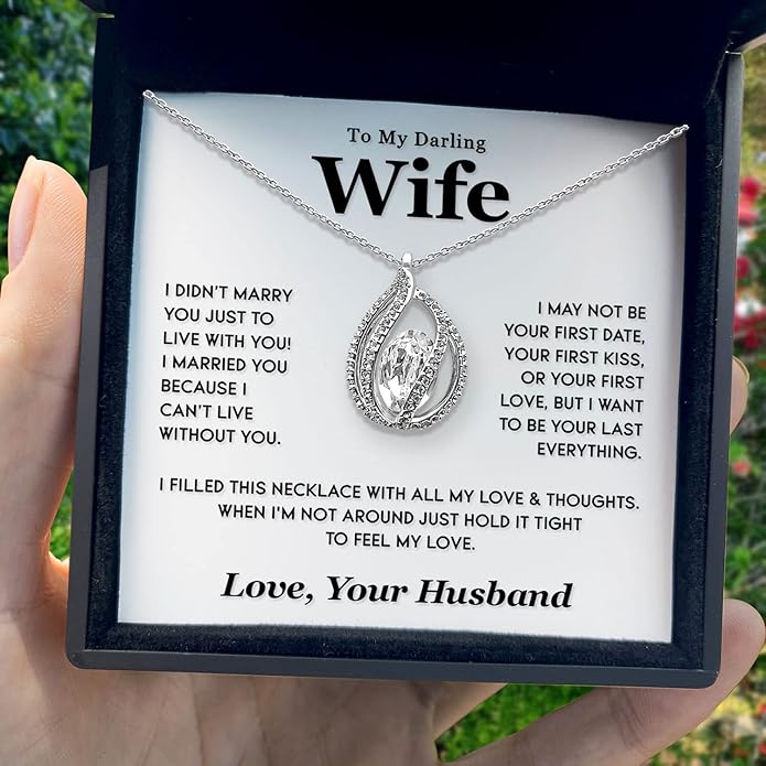 TRYNDI To My Wife Necklace from Husband - Soulmate, Girlfriend, Fiance Gift for Anniversary, Birthday, Christmas, Valentine's Day, Mother's Day - Romantic Wife Christmas Gift ideas