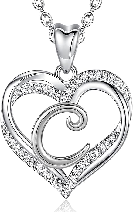 INFUSEU Unique Initial Necklaces for Women Girls Small Heart Letter Jewelry, Meaningful Personalized Gifts