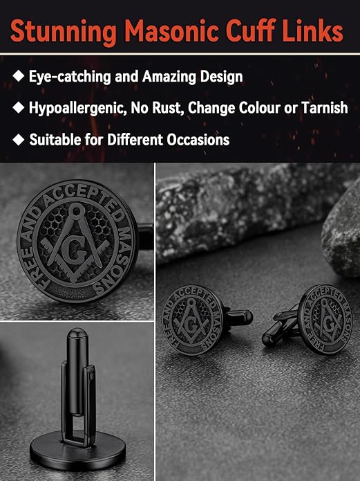 FaithHeart Mens Cufflinks, Norse Viking Tuxedo Shirt Cuff Links, Stainless Steel Cuff Links and Shirt Studs, Gift Box