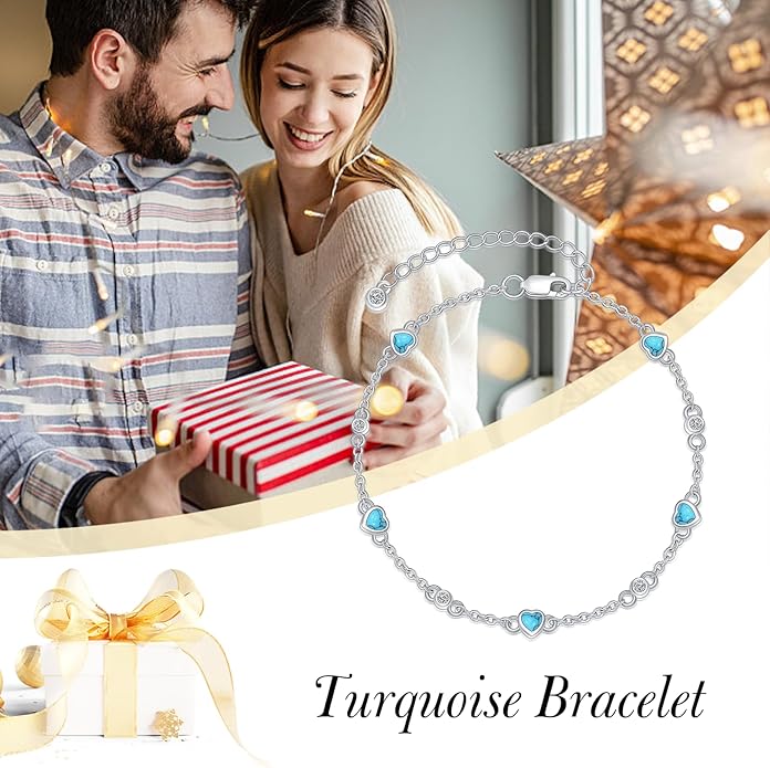 Anklet Bracelet for Women 925 Sterling Silver Natural Stone Chain Ankle Bracelet Beach Summer Fine Jewelry Birthday Christmas Gifts for Women Her Mom