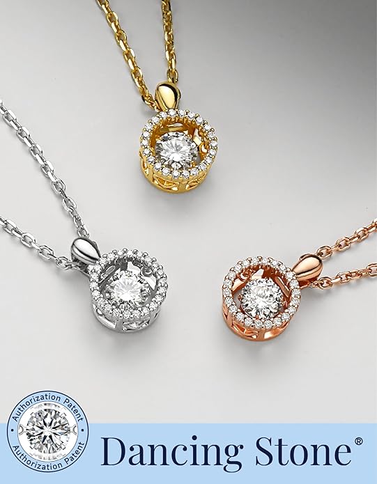 MomentWish Necklace for Women, Sparkling Gift for Her, 1Carat Moissanite Heart Pendent for Her, 925 Sterling Silver Dance Necklace for Anniversary Christmas Valentines