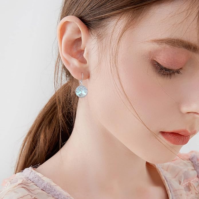 Moonstone Filigree Drop Dangle Teardrop Earrings 925 Sterling Silver Moonstone Leverback Earrings for Women Jewelry Gifts
