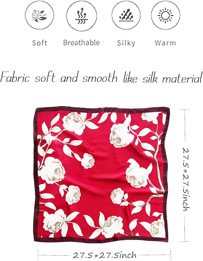 Hioyiwse Satin Bandanas Head Scarf For Women Hair Scarves Accessories Lightweight Fashion Wrap Neck Silk Sleeping Headscarf