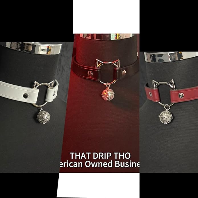 Leather Choker Necklaces for Women, Choker with Bell,Choker Necklace for Women,Kitten Collar，Necklace Western Jewelry for Women.