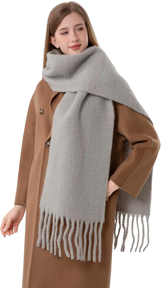 HOPETLA Wool Scarf Wrap With Gift Box for Women Men Gift Idea 93"x12" Large winter Warm Scarf