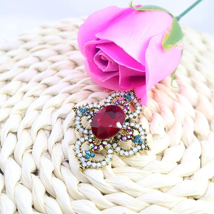 Brooch Pins for Women Girls Fashion Flower Crystal Rhinestone Pearl Jewelry