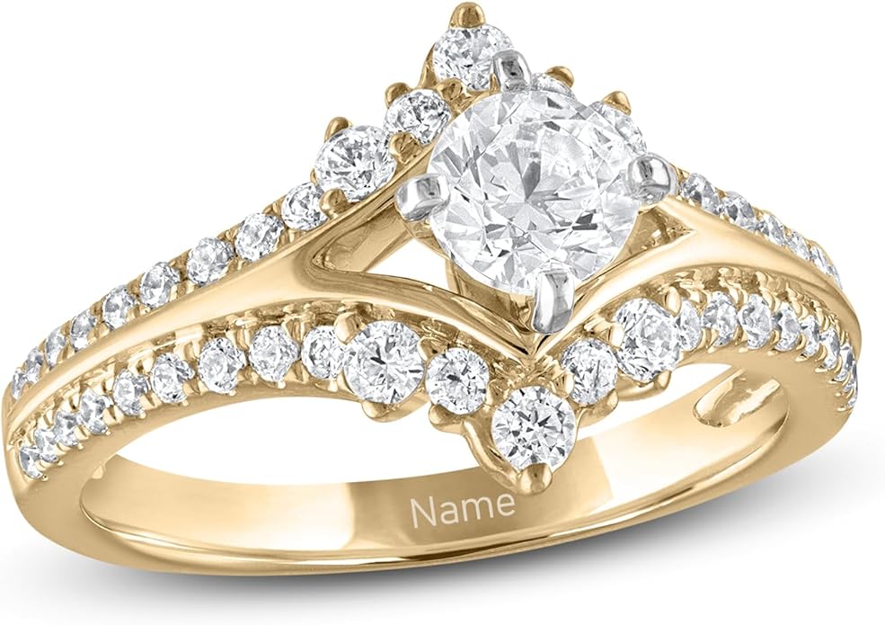Rikelus Moissanite Engagement Ring Sets for Couples,10K 14K 18K Solid Gold Heart/Princess/Round Cut Bridal Ring Sets,Customized Matching Wedding Bands Set for Men and Women Free Engraving