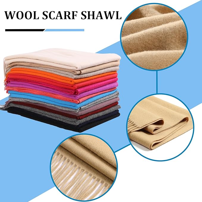 Temminc Winter Scarf for Women - Soft Warm Pashmina Shawl Wrap, Lightweight Fashion Blanket Travel Shawl, Solid Color Scarf