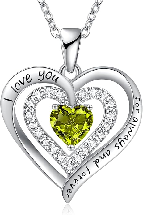 REDBEE Necklaces for Women Birthstone Heart Necklace Jewelry for Wife Girlfriend Woman Necklace