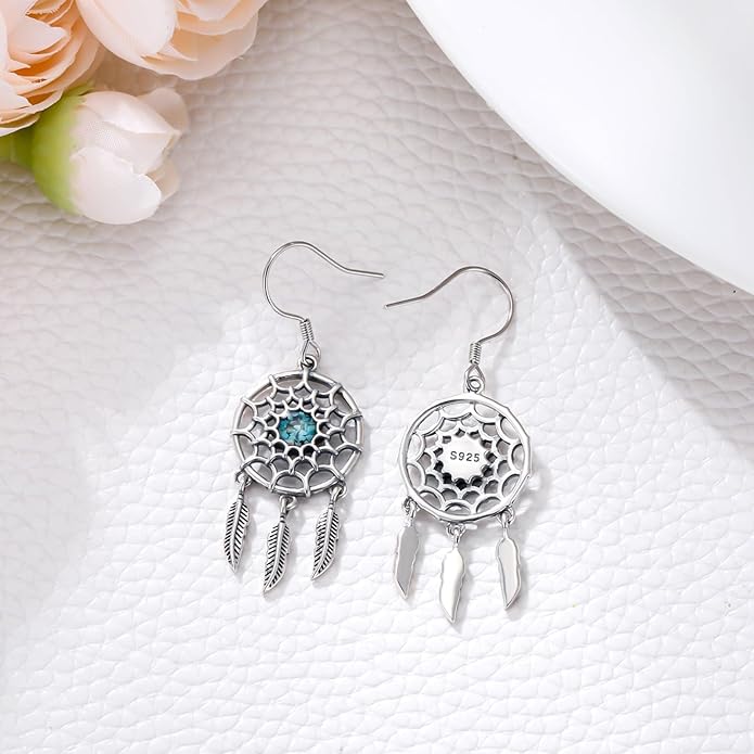 Western Earrings for Women 925 Sterling Silver Turquoise Western Country Dangle Drop Earrings Country Jewelry Gifts for Cowgirl Cowboy
