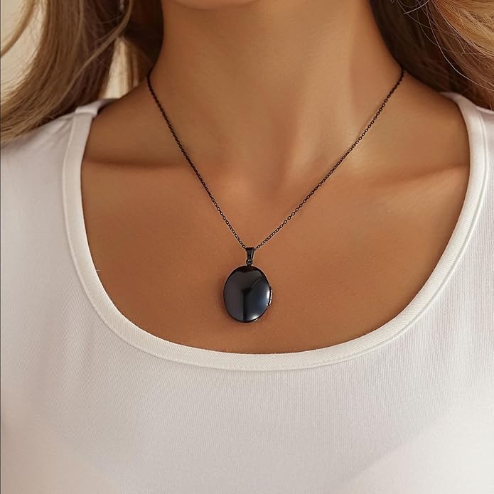 PHOCKSIN Personalized Locket Necklace for Women Photo Necklace with Customized Picture Birth Flower Birthstone New Years Gifts for Women