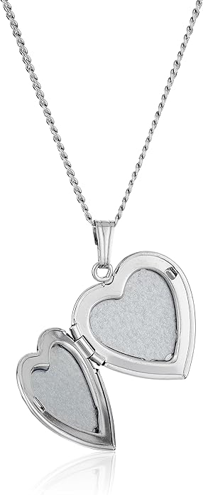 Amazon Essentials 14k Engraved Flowers Heart Locket Necklace, 18"