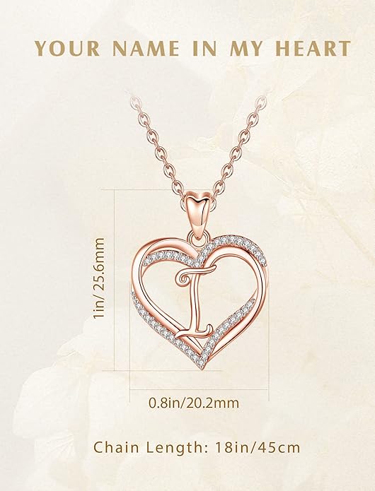 INFUSEU Unique Initial Necklaces for Women Girls Small Heart Letter Jewelry, Meaningful Personalized Gifts