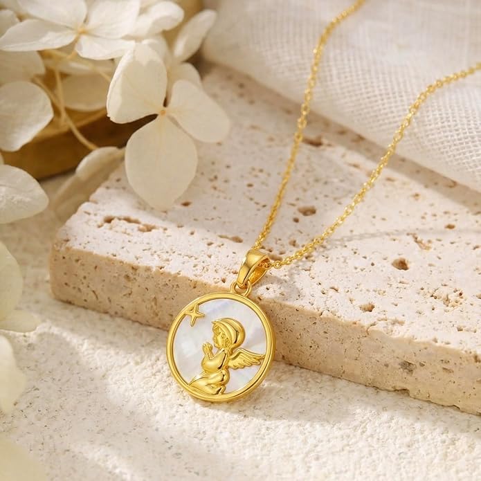 Lume Pick Mother of Pearl & Tiger Eye Copper Gold Plated Necklace,Birthday Gifts for Women, Fashion Jewelry, Minimalist Retro Bohemian Cute Styles
