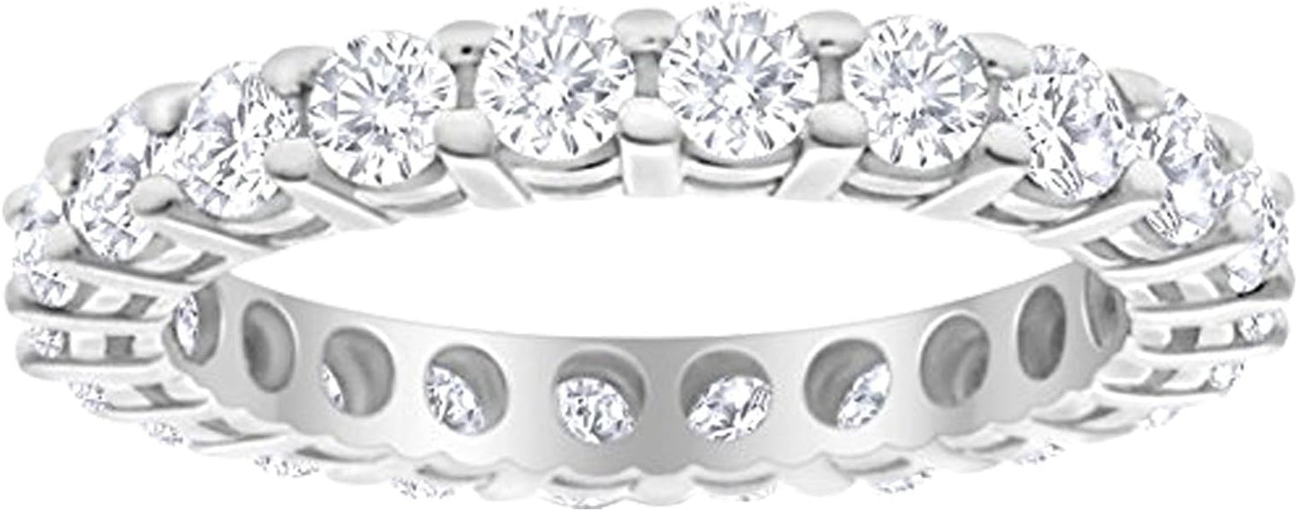 Houston Diamond District 1-10 Carat LAB GROWN Diamond Eternity Wedding Anniversary Stackable Ring Band for Women Ultra Premium Collection (E-F Color VS2-SI1 Clarity)