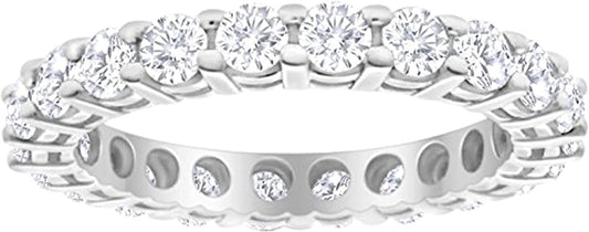 Houston Diamond District 1-10 Carat LAB GROWN Diamond Eternity Wedding Anniversary Stackable Ring Band for Women Ultra Premium Collection (E-F Color VS2-SI1 Clarity)