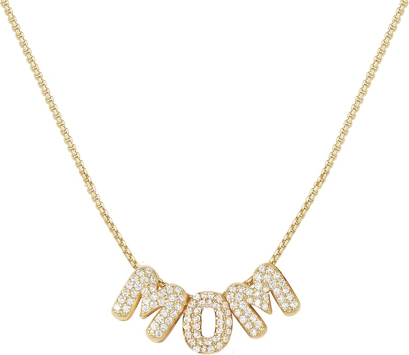 Custom Diamond Bubble 3D Letter Necklace Puffy Personalized Initial Charm with Zircon,18K Gold Plated Dainty Balloon Name Necklace for Women, Handmade Jewelry Gift for Her,Mother's Day