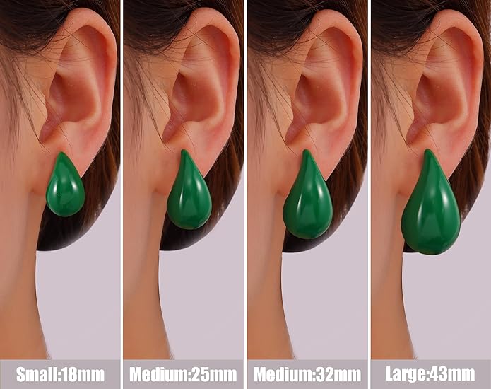 Gacimy Teardrop Earrings Dupes for Women 14K Gold Plated, Chunky Drop Earrings for Women with 925 Sterling Silver Post